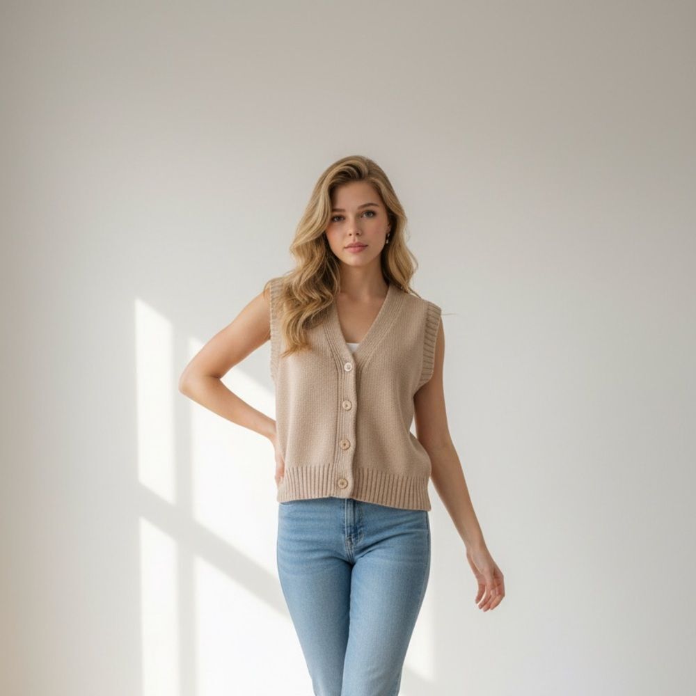 Song of Style Cream Knit Sweater Vest